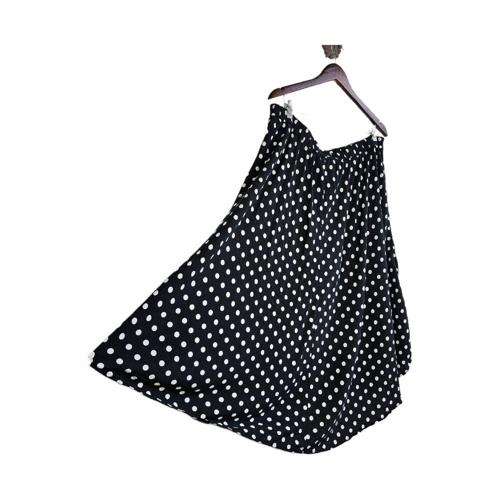 Lane Bryant polka dot hi lo midi a-line skirt black and white size 18/20 - Picture 9 of 11